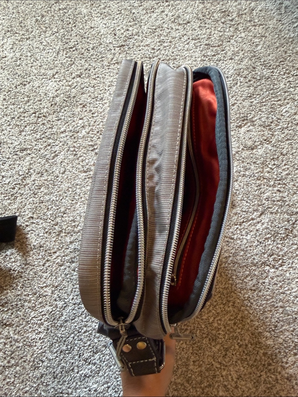 Eagle Creek Gray Orange Crossbody Shoulder Bag - Compact Everyday Carry - Picture 8 of 11